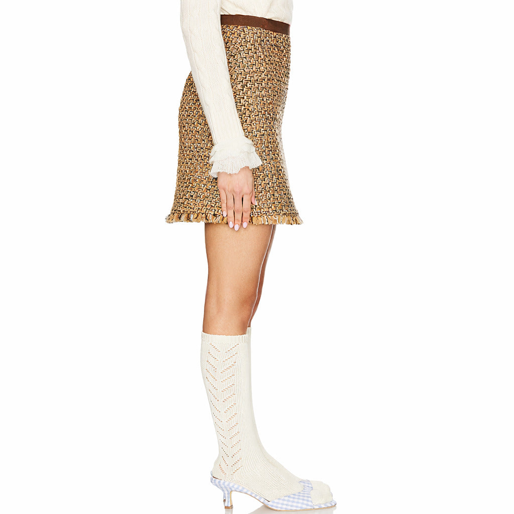 Valentino Garavani Brown Woven Skirt