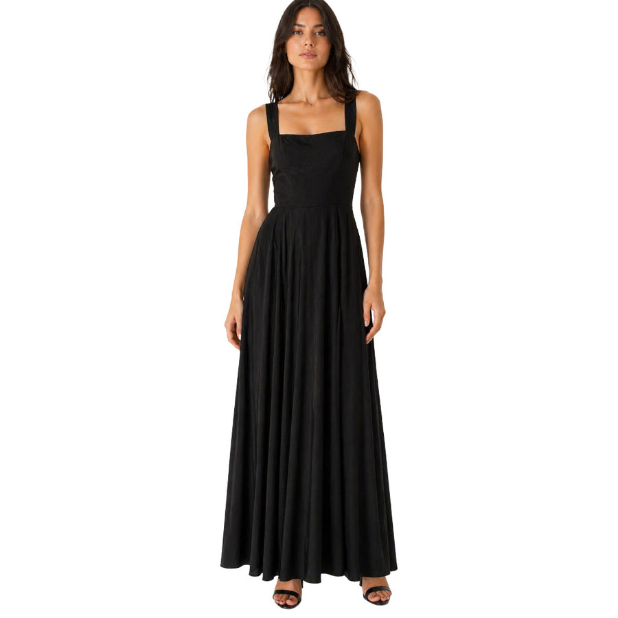 Dolce & Gabbana – black long dress – front view on model