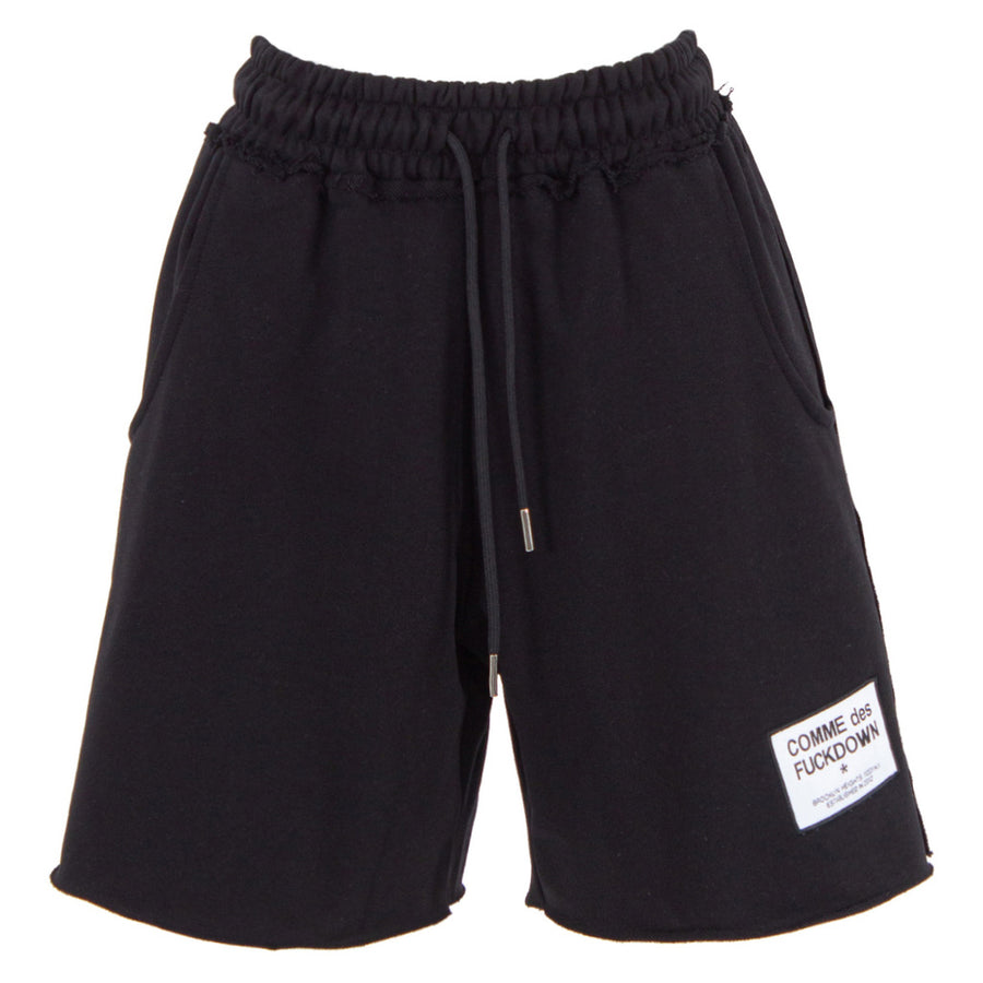 Comme Des Fuckdown Black Cotton Raw-Hem Shorts
