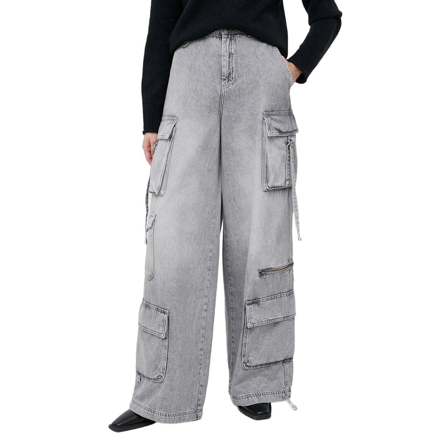 Patrizia Pepe Oversized Cargo Jeans in Grey