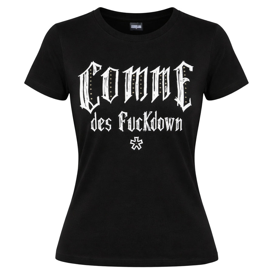 Comme Des Fuckdown Rhinestone-Print T-Shirt