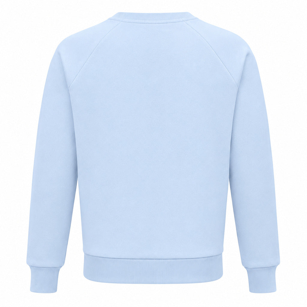 Balmain – light blue crewneck sweatshirt – plain back with ribbed neckline and hem
