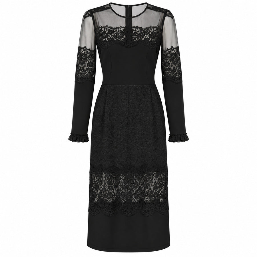 Dolce & Gabbana – black lace dress – front view, flat product shot