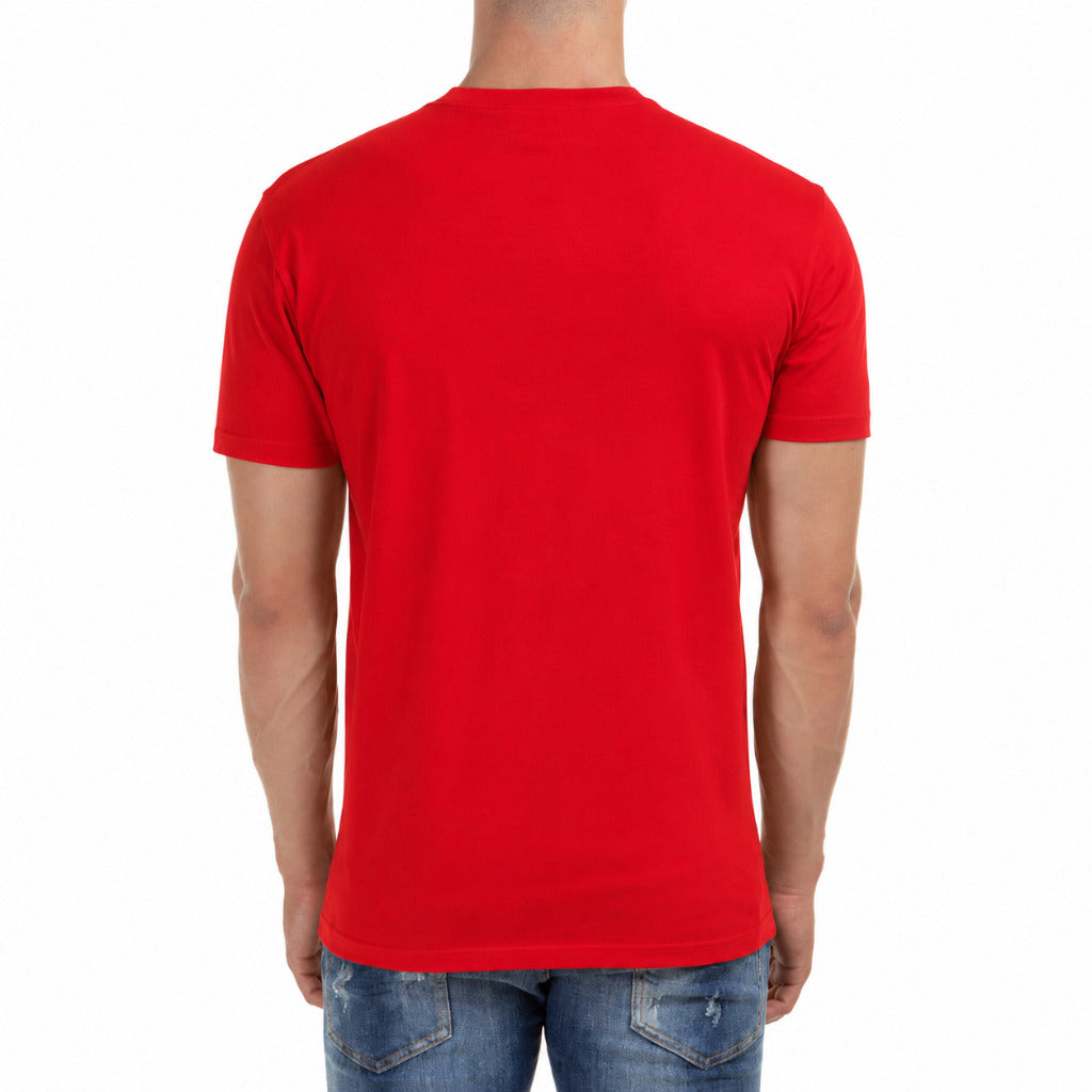 Dsquared2 – red ICON logo T-shirt – plain back view worn by model