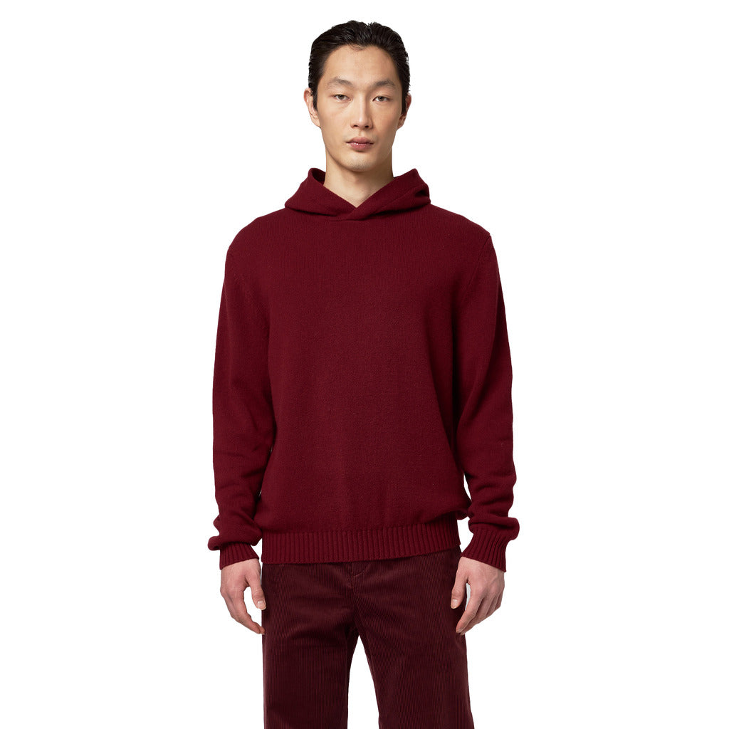 Alpha Studio Cashmere Hooded Sweater in Red