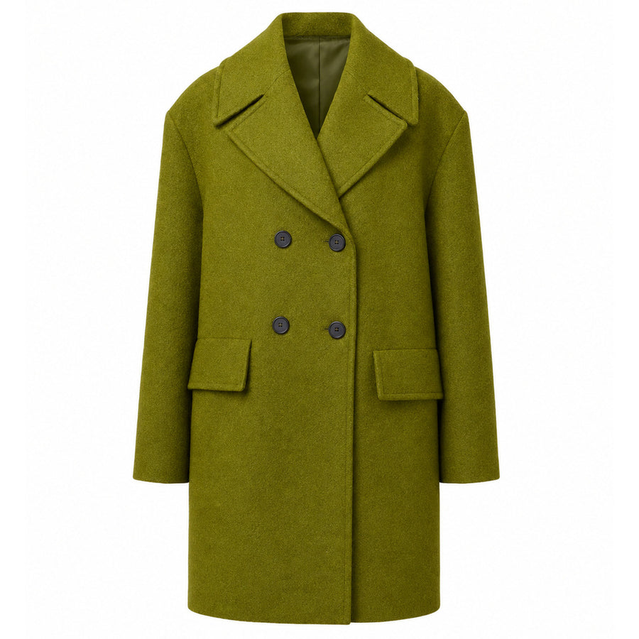 alpha studio - cappotto doppiopetto corto lana