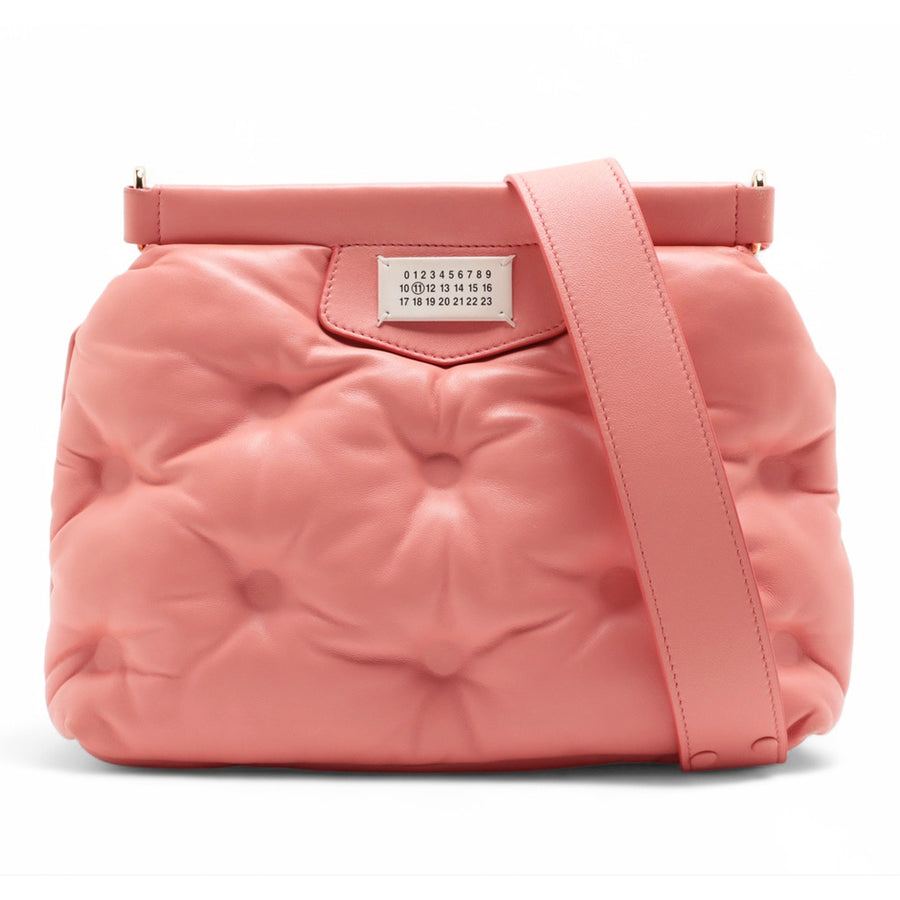 Maison Margiela – Glam Slam small pink shoulder bag – front quilted view