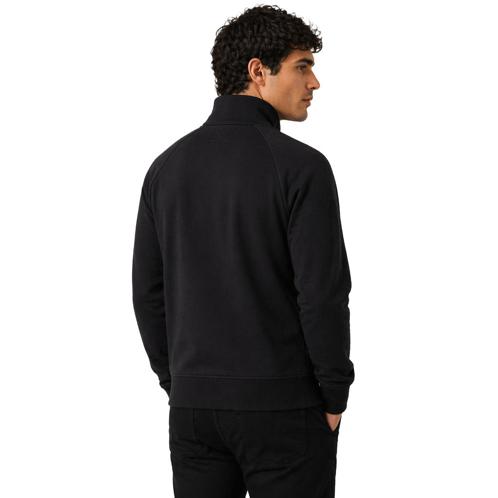 C.P. Company Diagonal Stripe Fleece Sweatshirt in Black