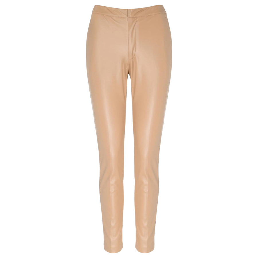 twinset - pantaloni ecopelle beige