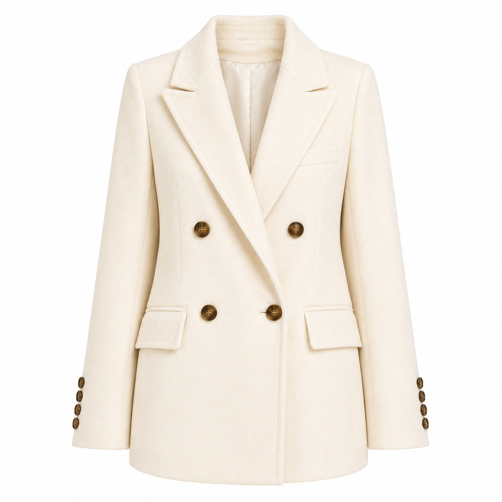 loro piana tessuto - cappotto corto doppiopetto cammello