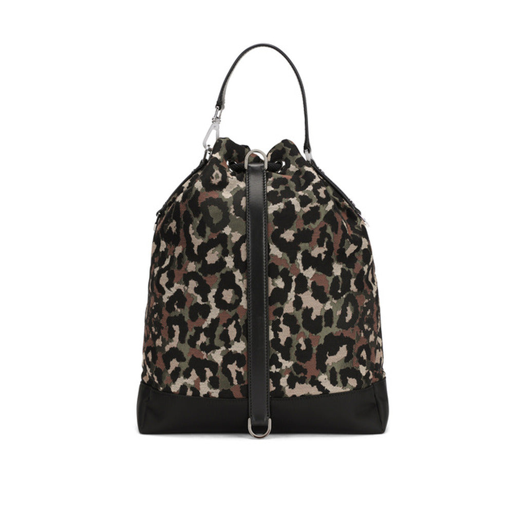 Dolce & Gabbana – camouflage jacquard backpack – rear view showing vertical strap and top handle