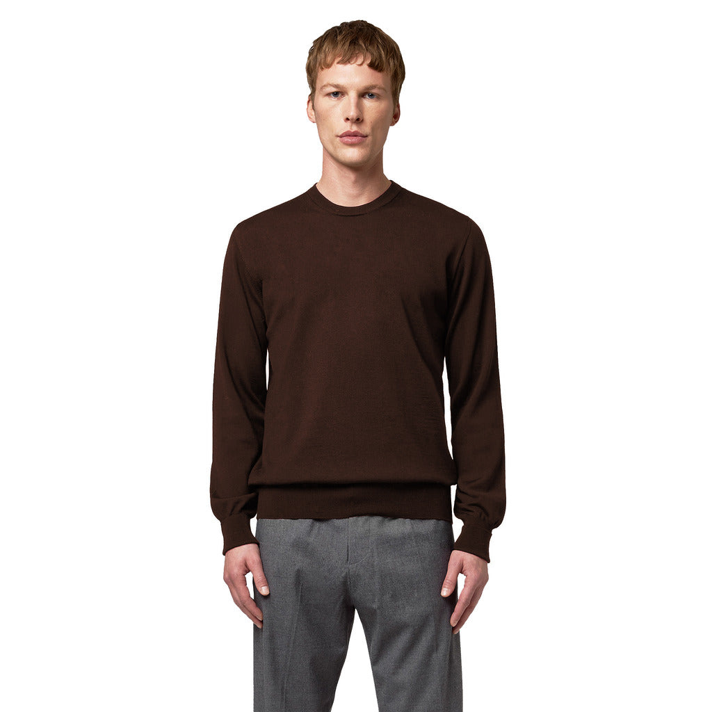 alpha studio - maglia girocollo con toppe