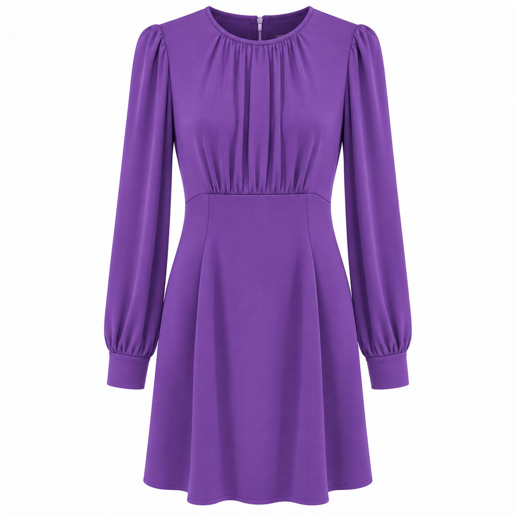 Dolce & Gabbana – purple long-sleeve dress – front view on white background