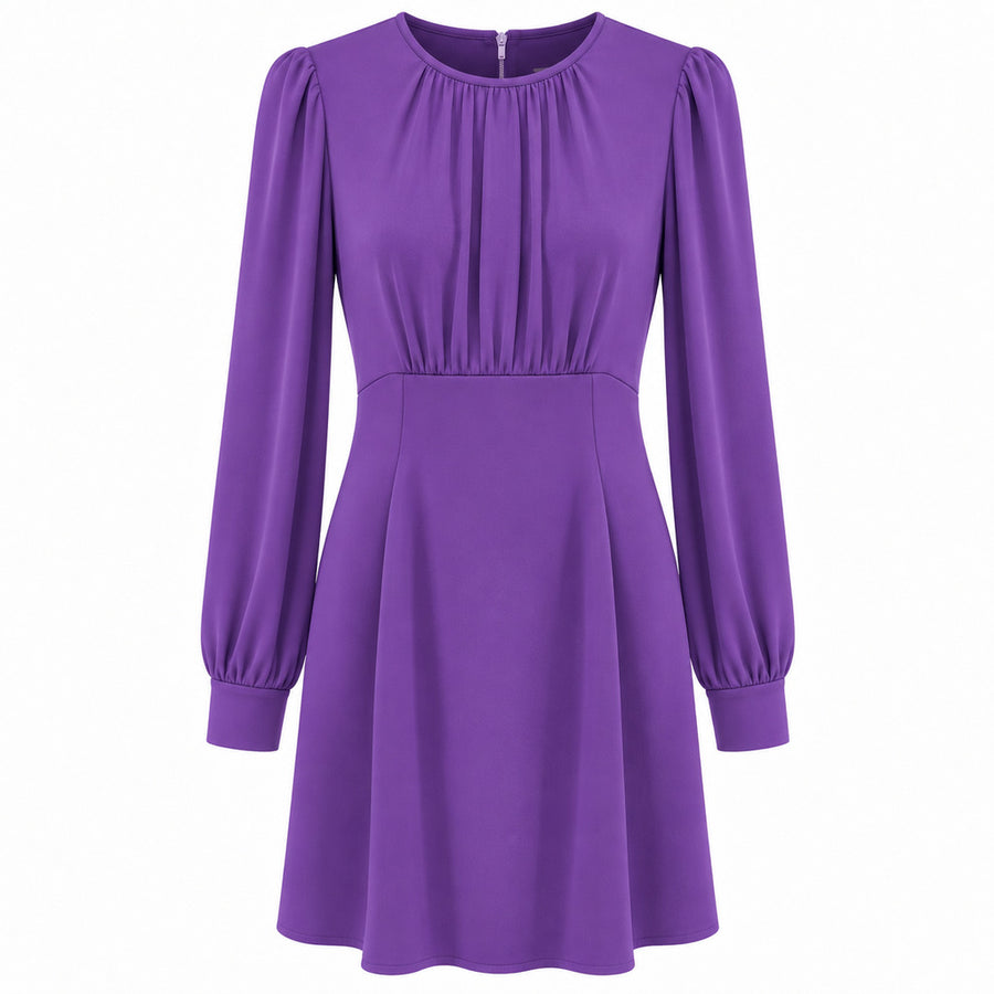 Dolce & Gabbana – purple long-sleeve dress – front view on white background