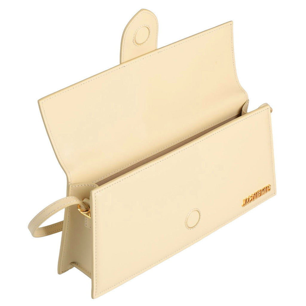 Jacquemus – Le Bambino Long beige calfskin shoulder bag – open view showing interior