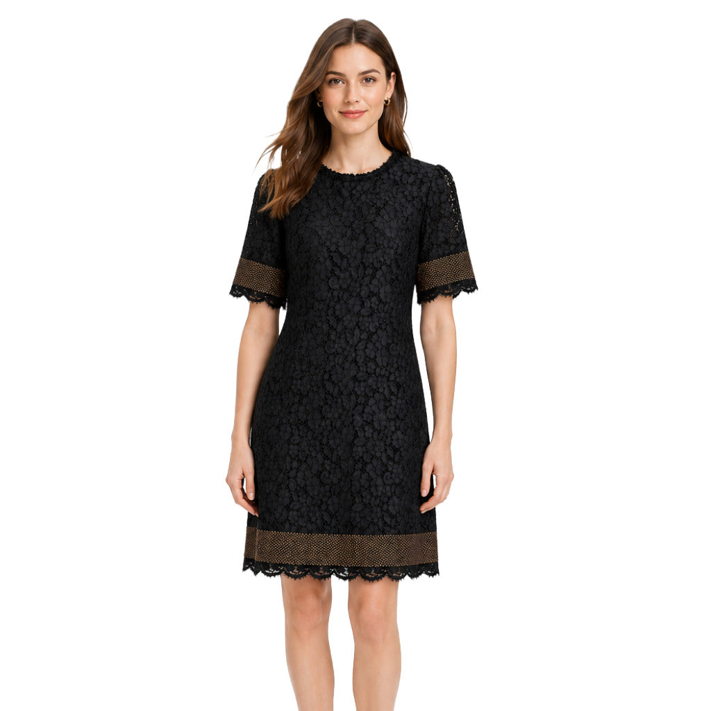 Dolce & Gabbana Lace Dress with Gold Rhinestones