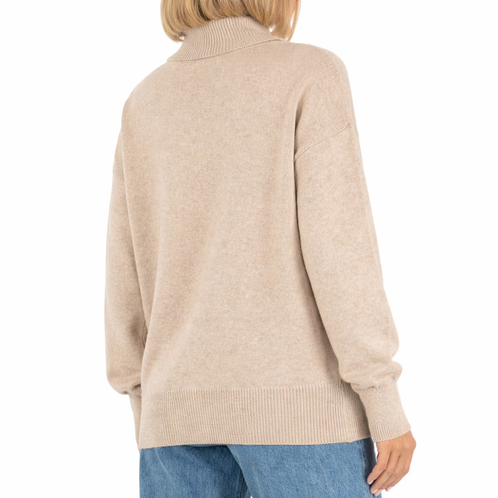 Hinnominate High-Neck Sweater in Beige