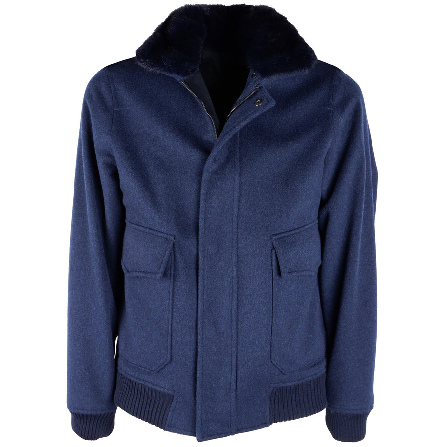 loro piana tessuto - bomber coat blue