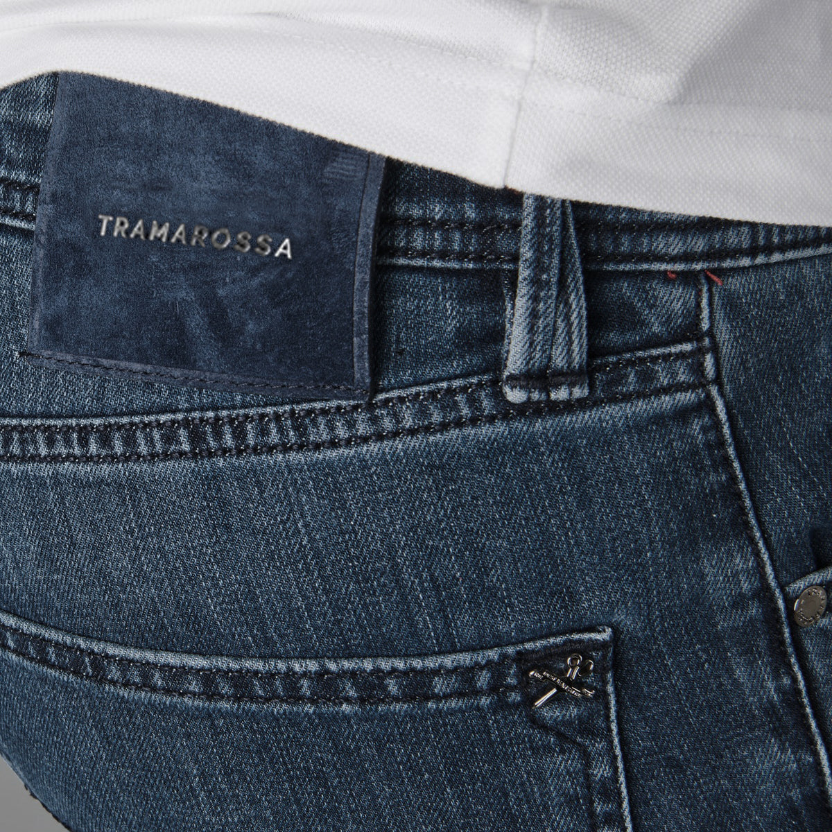 Tramarossa Jeans Blue Stretch Cotton Leonardo Buttons