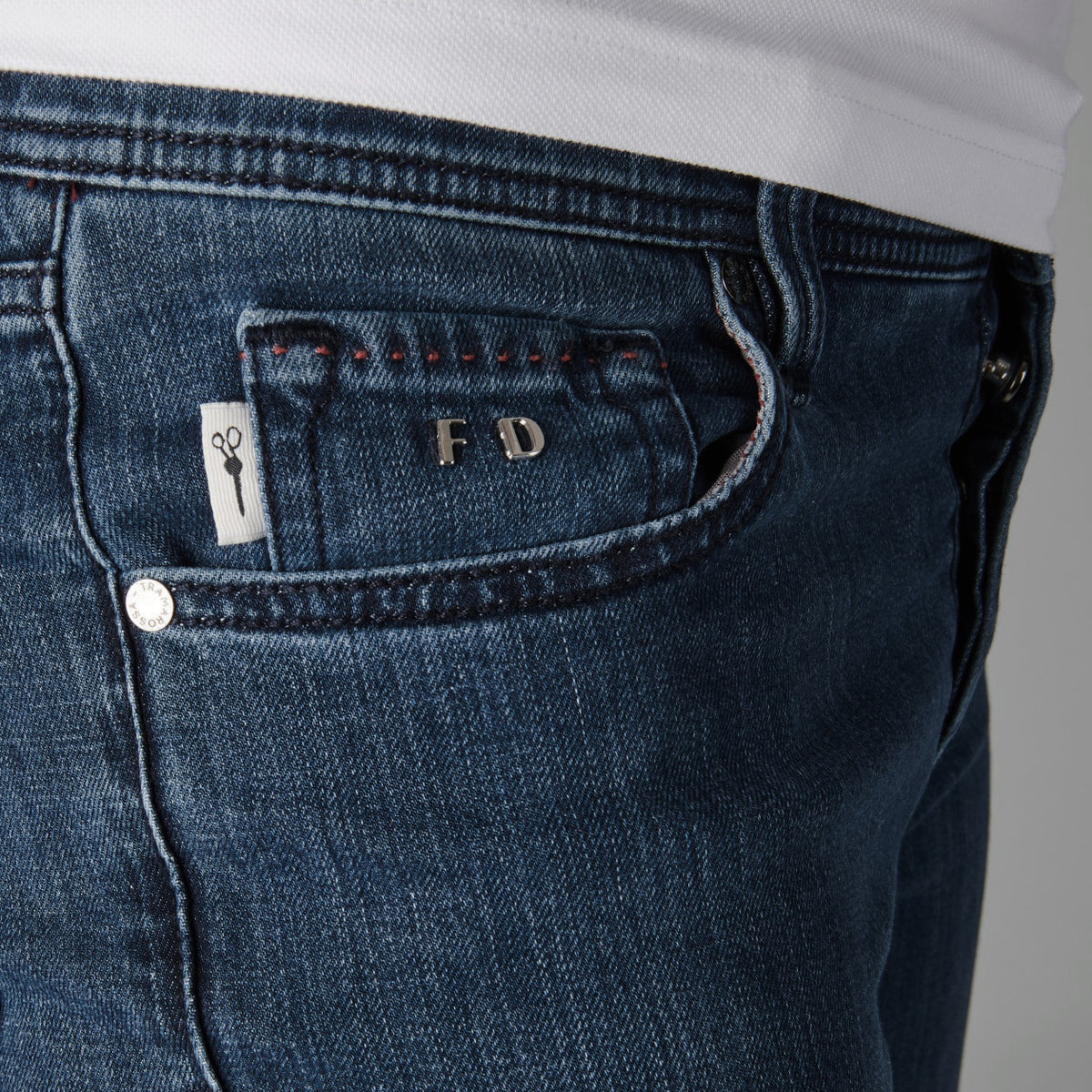 Tramarossa Jeans Blue Stretch Cotton Leonardo Buttons