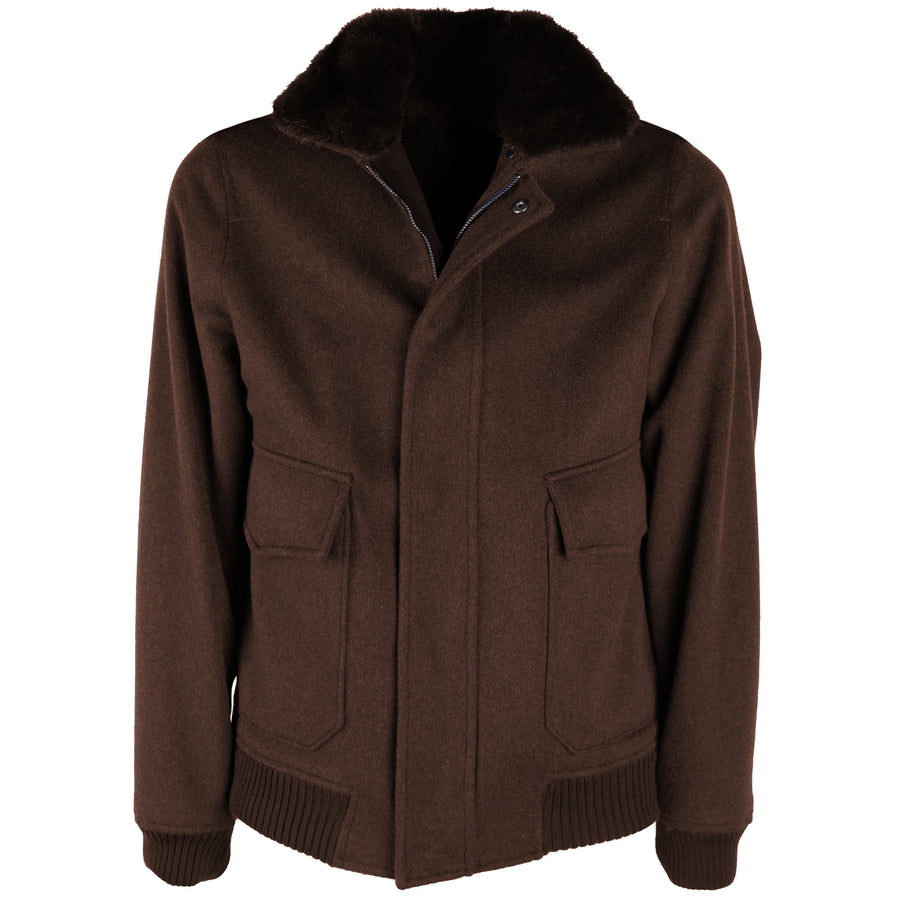 loro piana tessuto - bomber coat brown