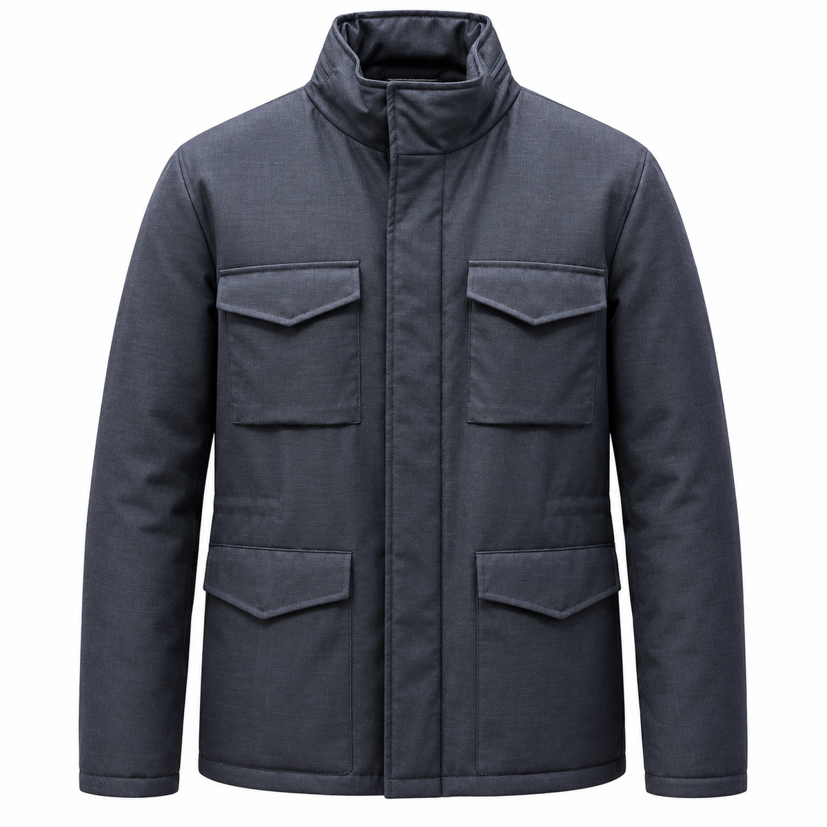 Loro Piana Tessuto Field Jacket Blue Virgin Wool