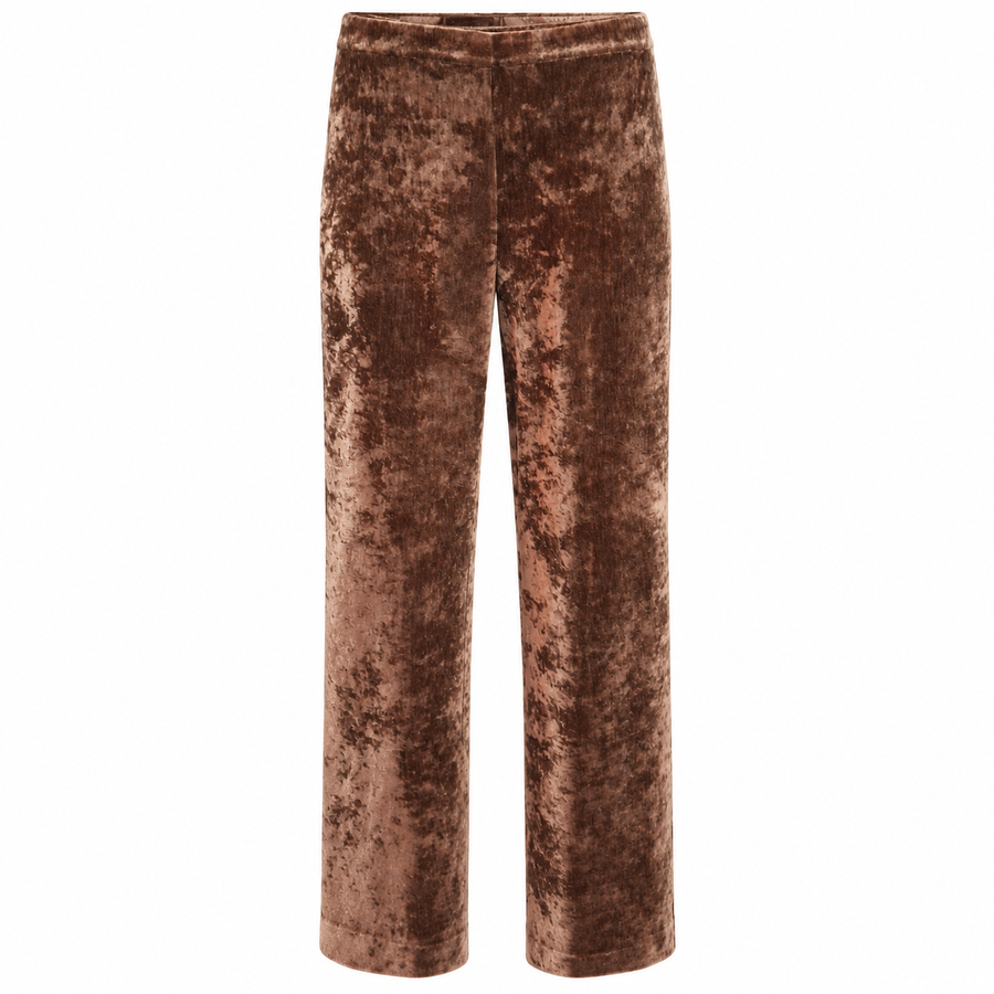 mirella matteini - pantaloni in ciniglia marrone