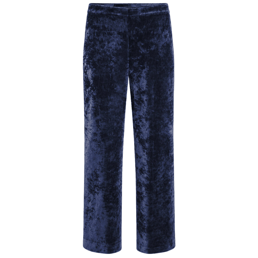mirella matteini - pantaloni in ciniglia blu