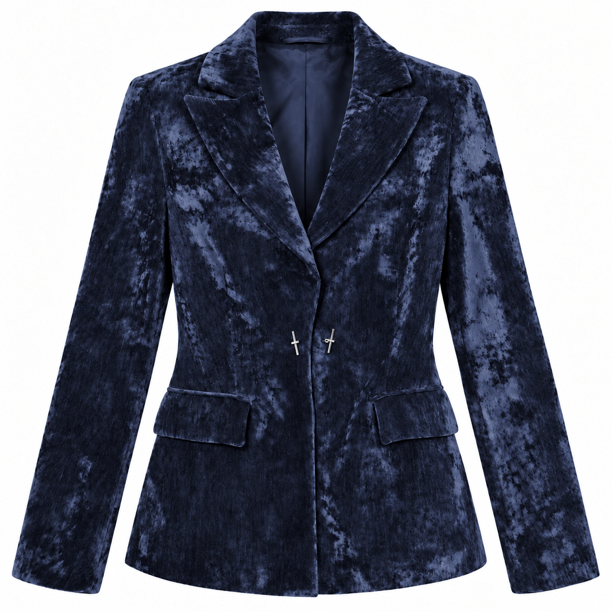 mirella matteini - giacca in ciniglia blu