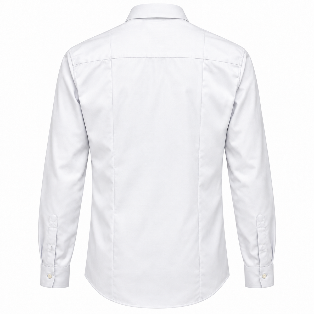 Loro Piana Tessuto – Robi Regular-Fit Shirt in White – back flat view with yoke seam