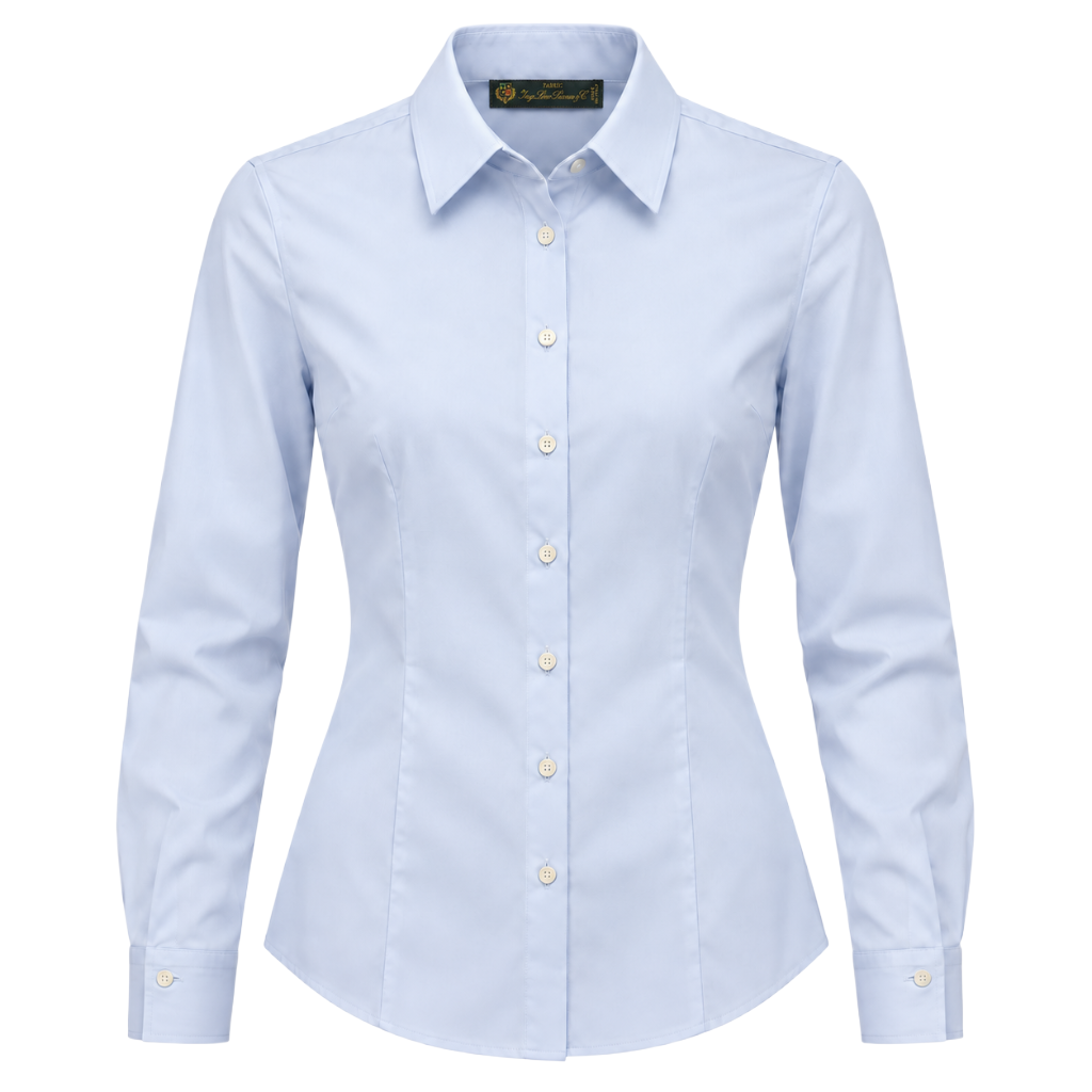 loro piana tessuto – Tessuto Rosa slim-fit shirt – Light blue front packshot with visible collar label