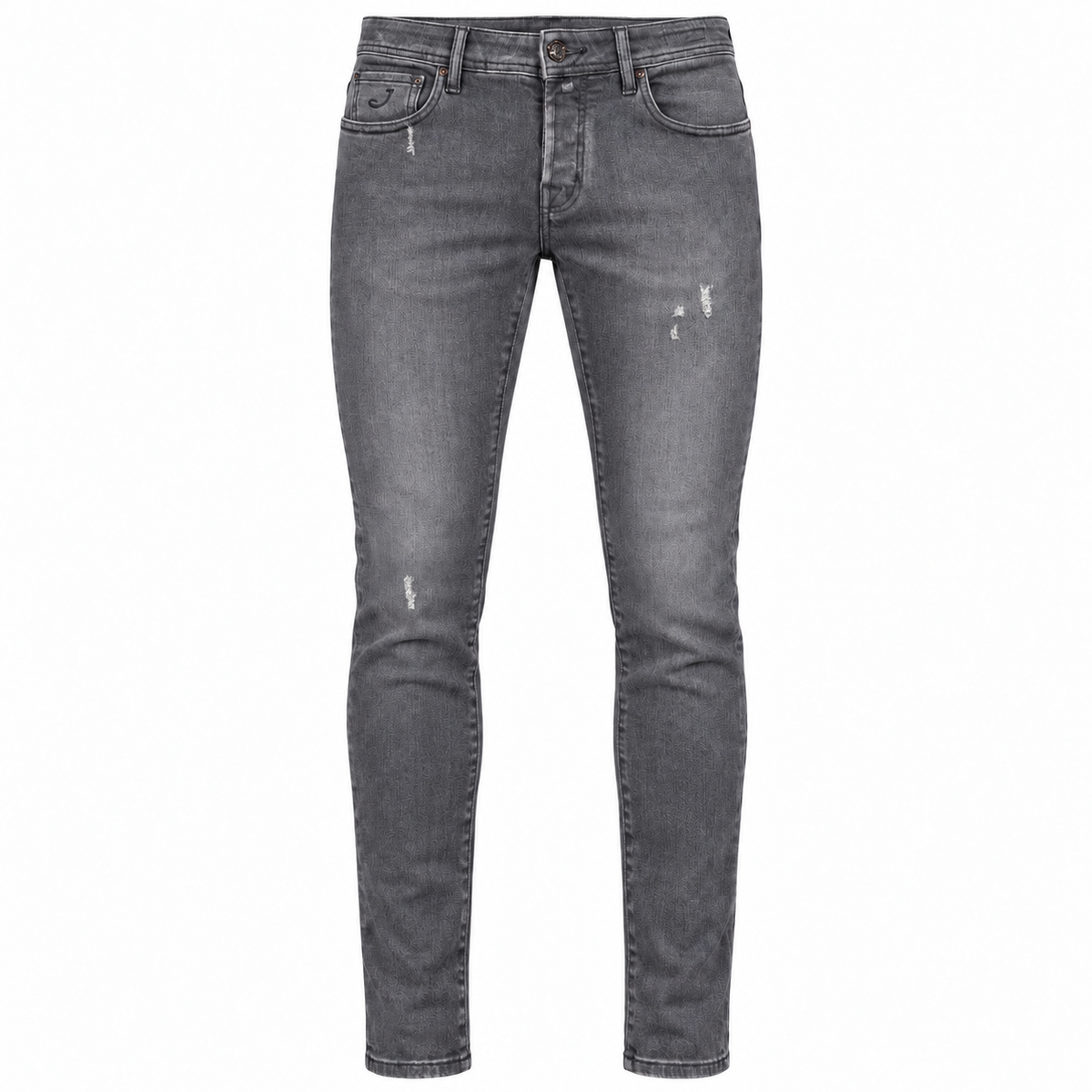 Jacob Cohen – Nick black super-slim-fit jeans – Front flat lay with distressed details