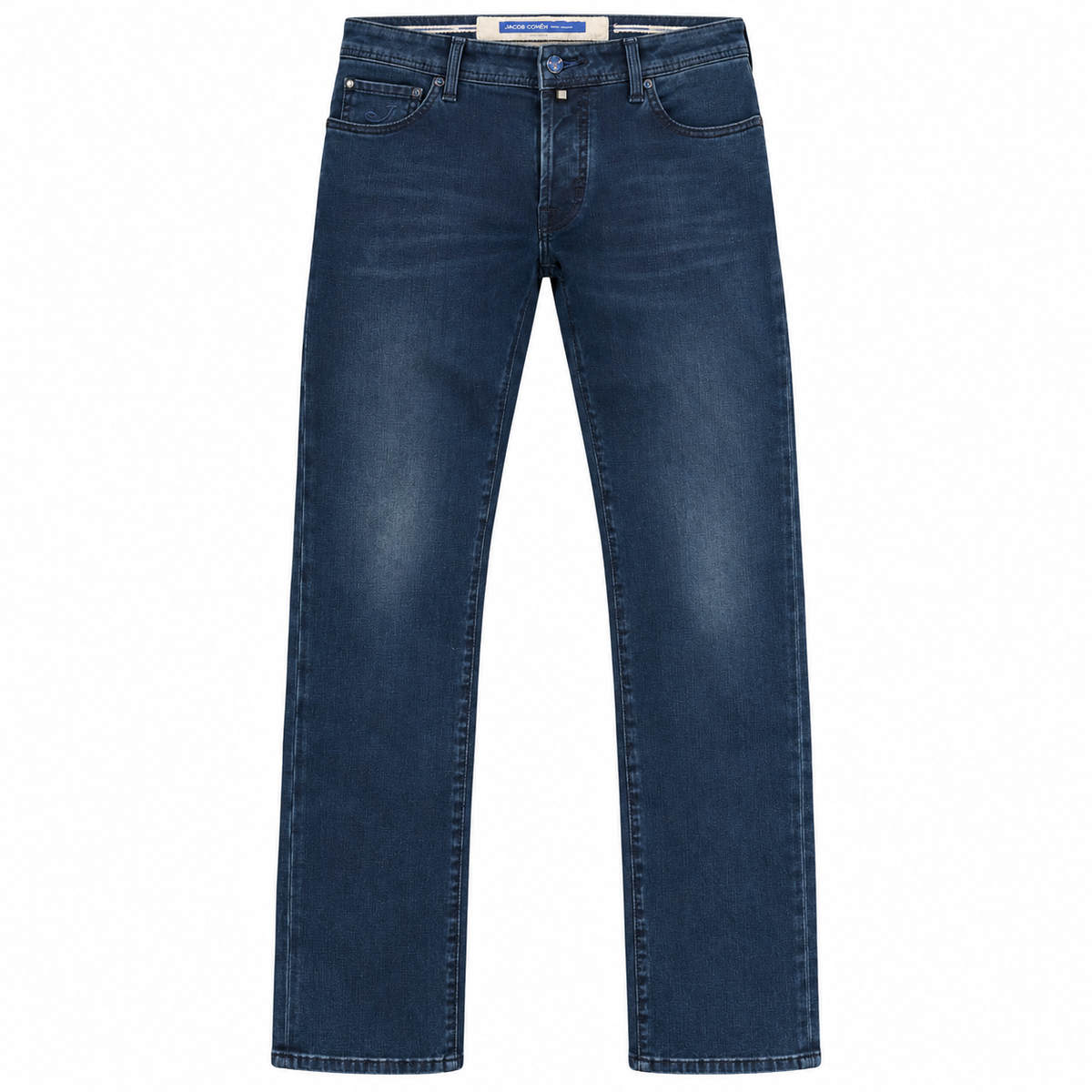 Jacob Cohen – Nick regular-fit blue jeans – Front view, flat packshot with five-pocket styling