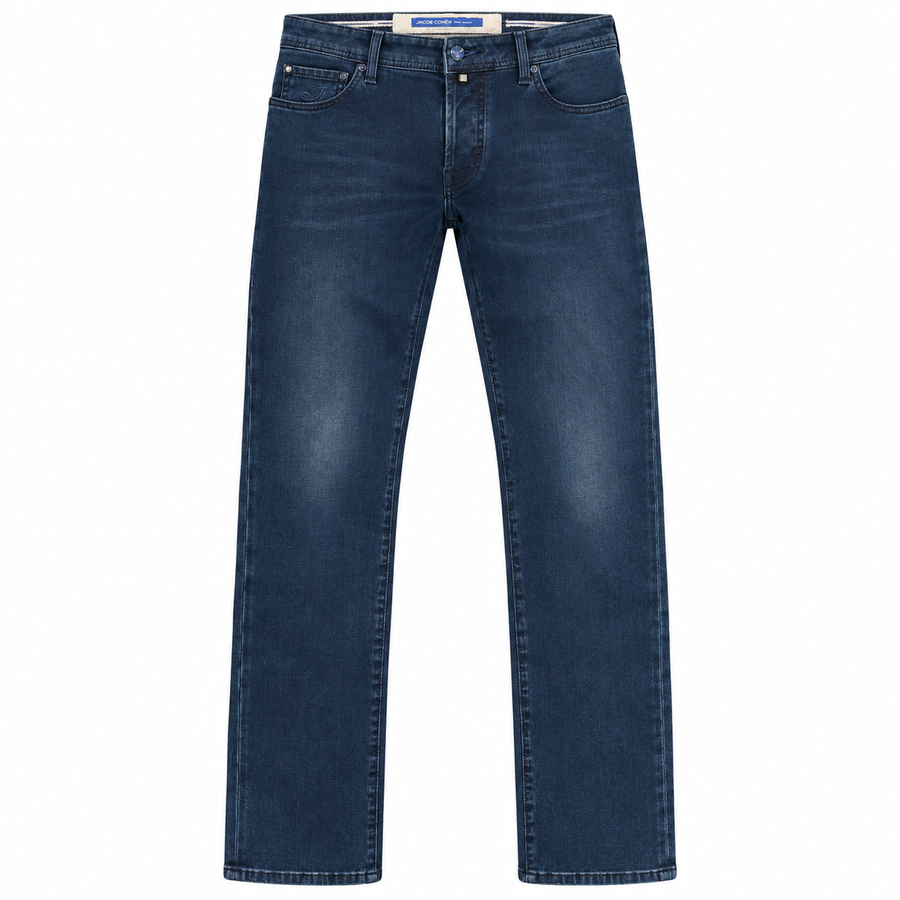 Jacob Cohen – Nick regular-fit blue jeans – Front view, flat packshot with five-pocket styling