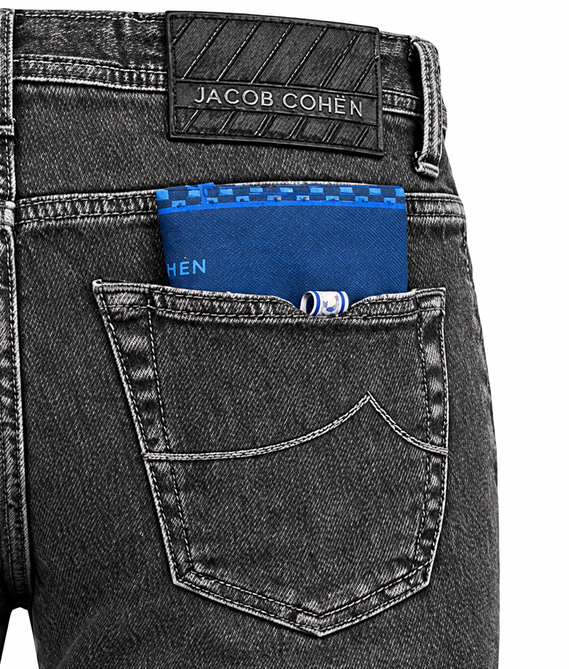 Jacob Cohen Jeans Black Cotton Blend Scott Cropped Carrot Slim Fit