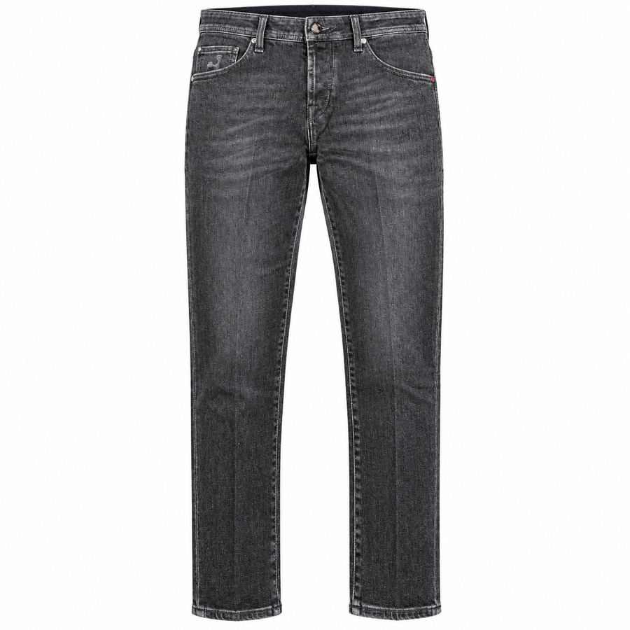 Jacob Cohen Jeans Black Cotton Blend Scott Cropped Carrot Slim Fit