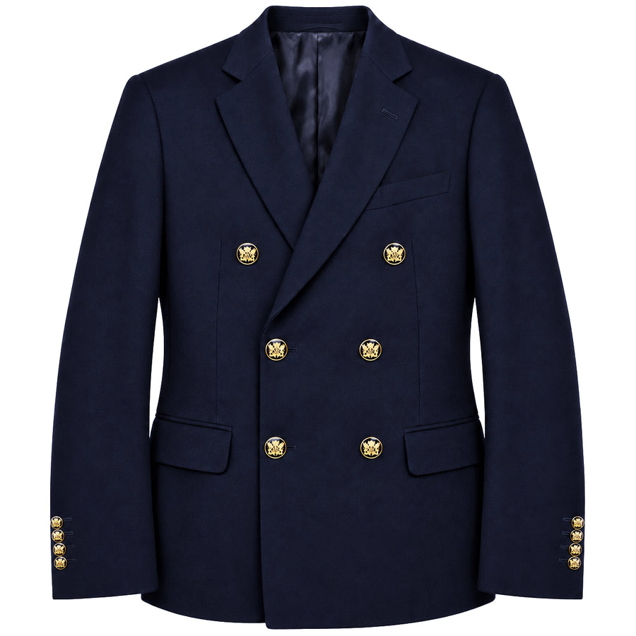 Loro Piana Tessuto Double-Breasted Jacket Blue Wool Cashmere