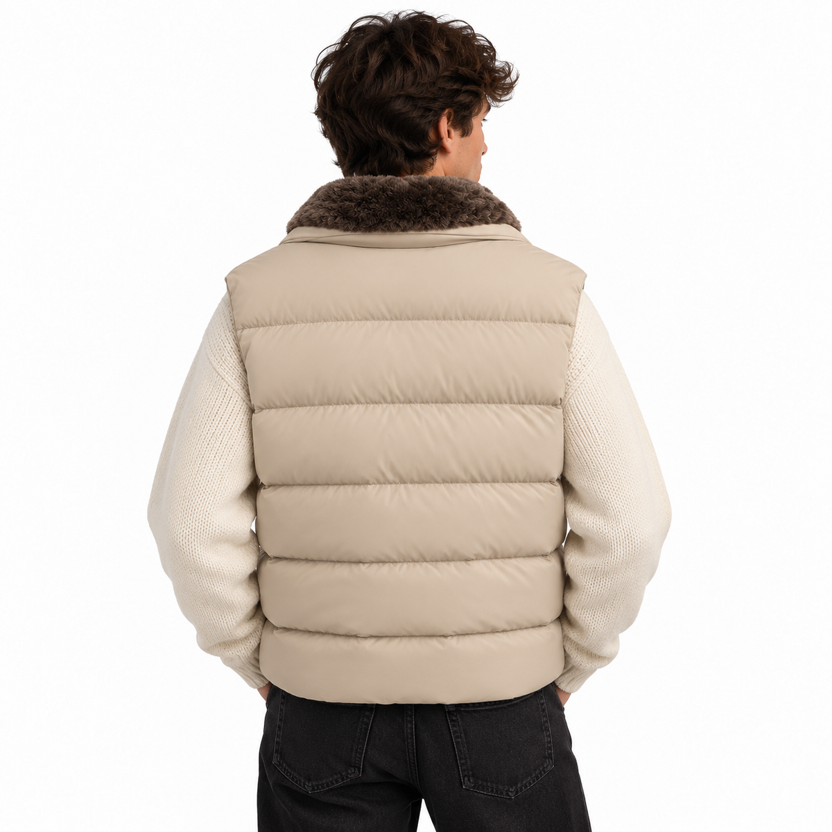 herno - Smanicato con pelliccia