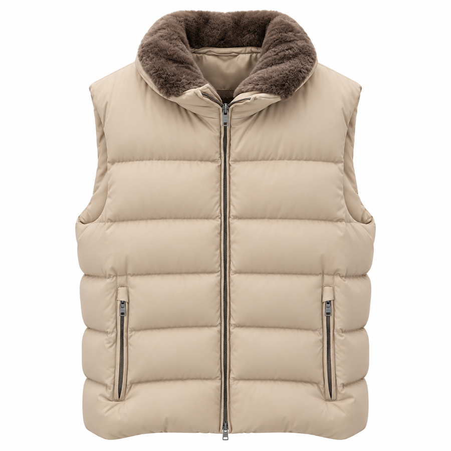 herno - Smanicato con pelliccia