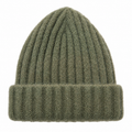Beanie Green Acrylic Polyamide Alpaca Elastane