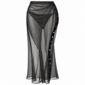 Long Skirt Black Polyamide Elastane
