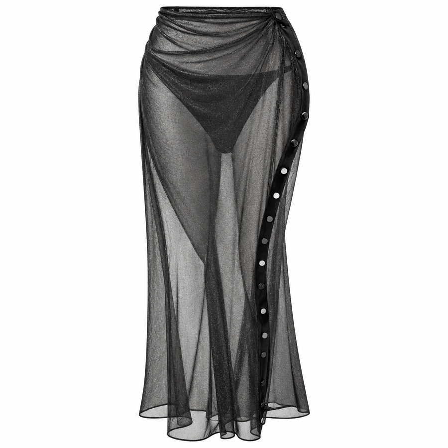 The Attico Long Skirt Black Polyamide Elastane