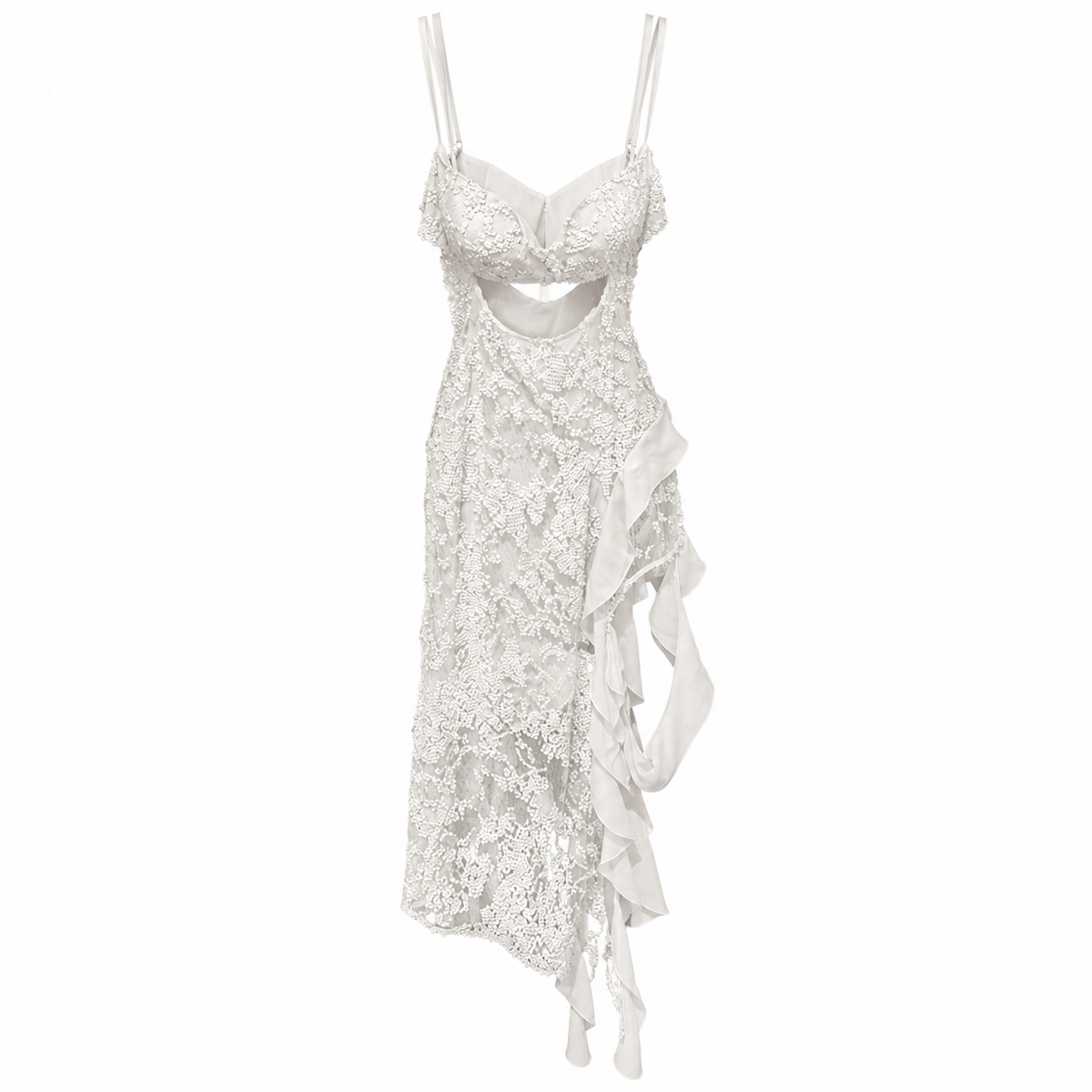 The Attico Dress White 100% Polyester Nora