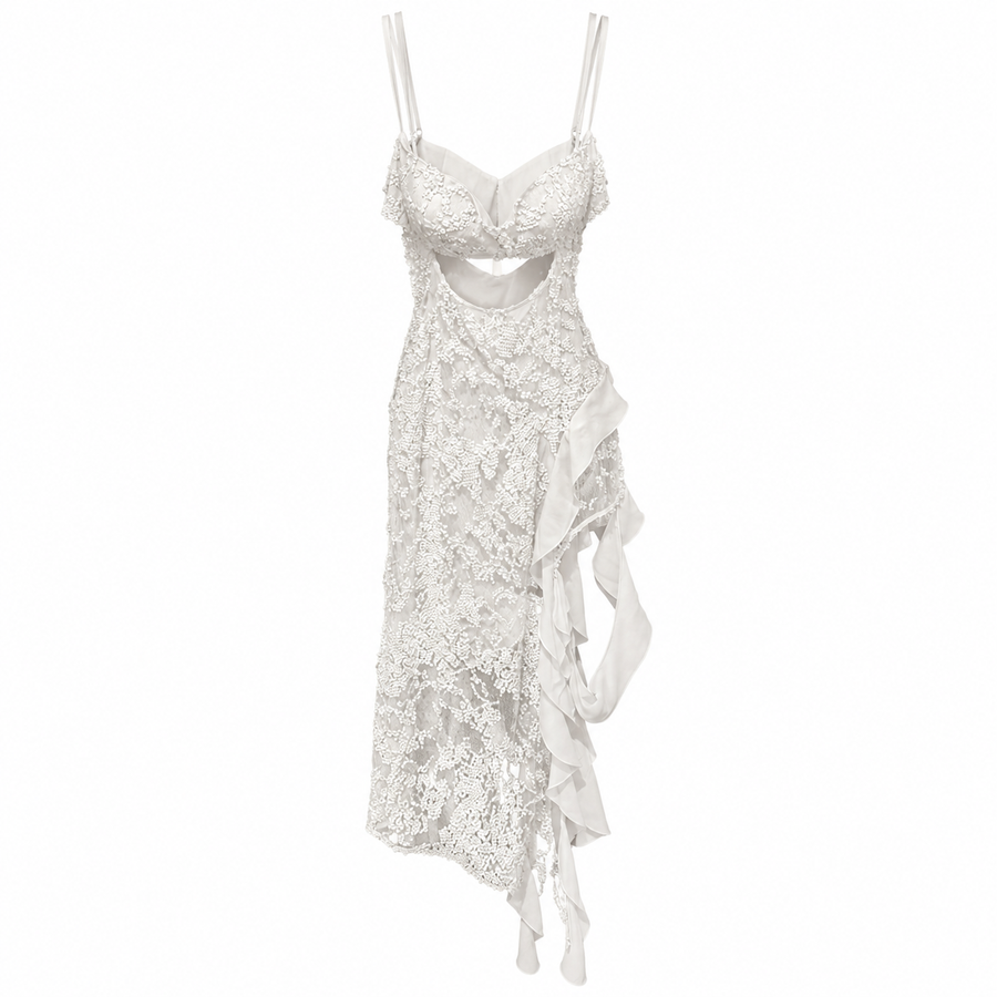The Attico Dress White 100% Polyester Nora