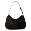Shoulder Bag Black Faux Fur Febe