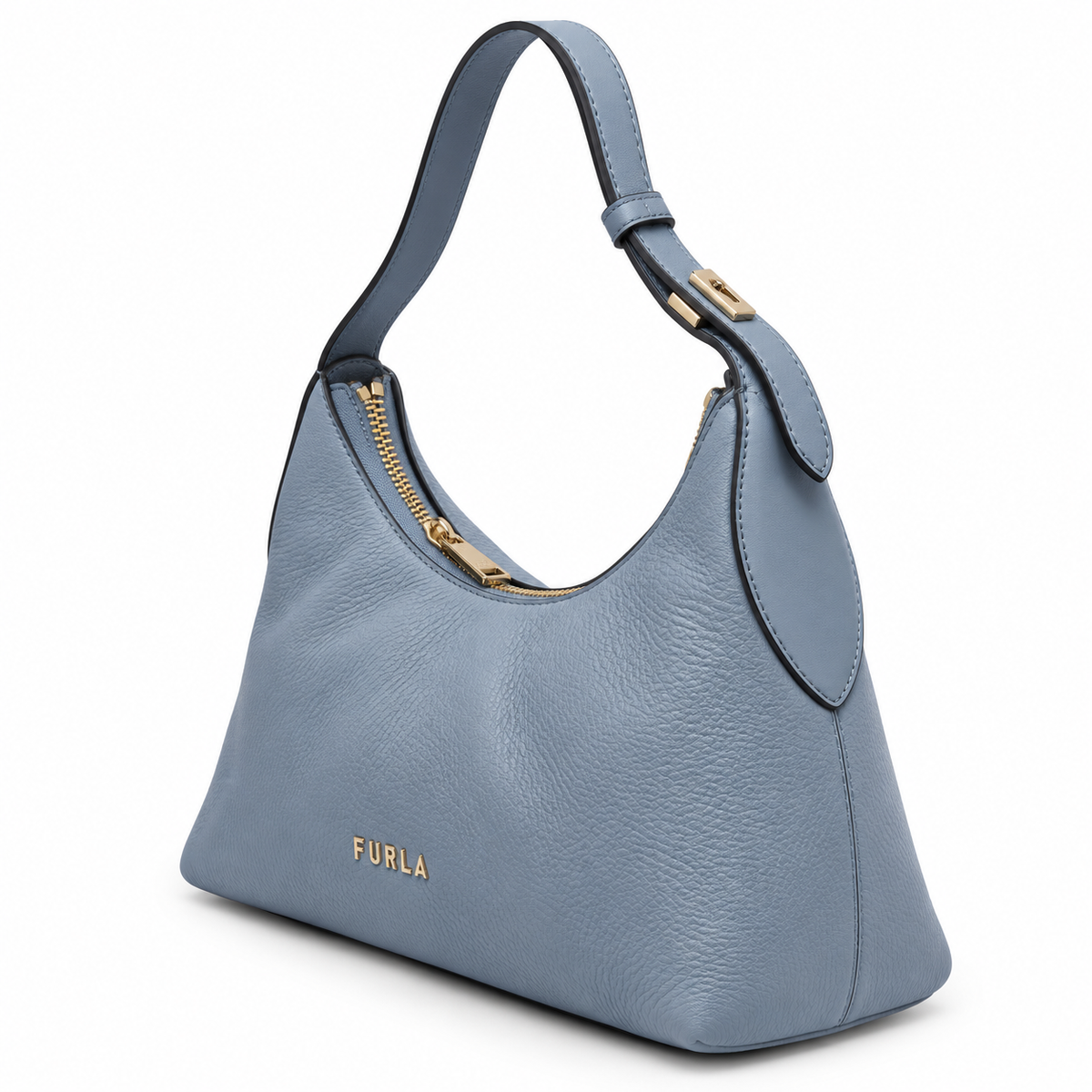 Furla Shoulder Bag Light Blue Leather Danae