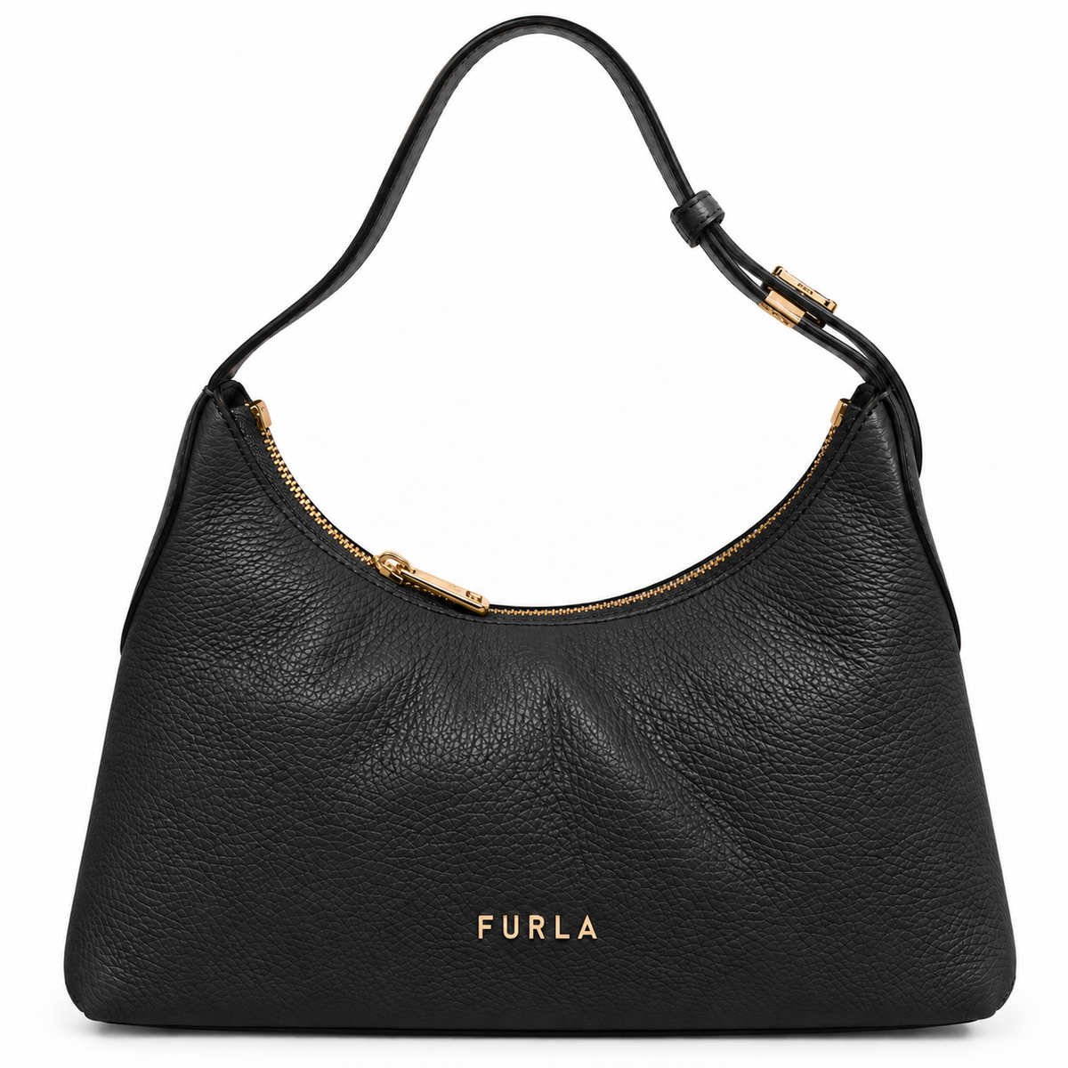 Furla Shoulder Bag Black Leather Danae